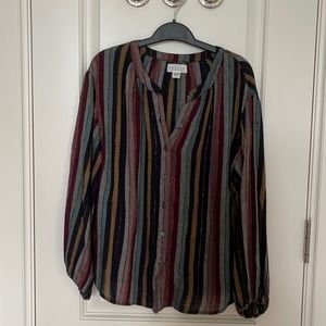 Velvet size 8 multi coloured striped blouse